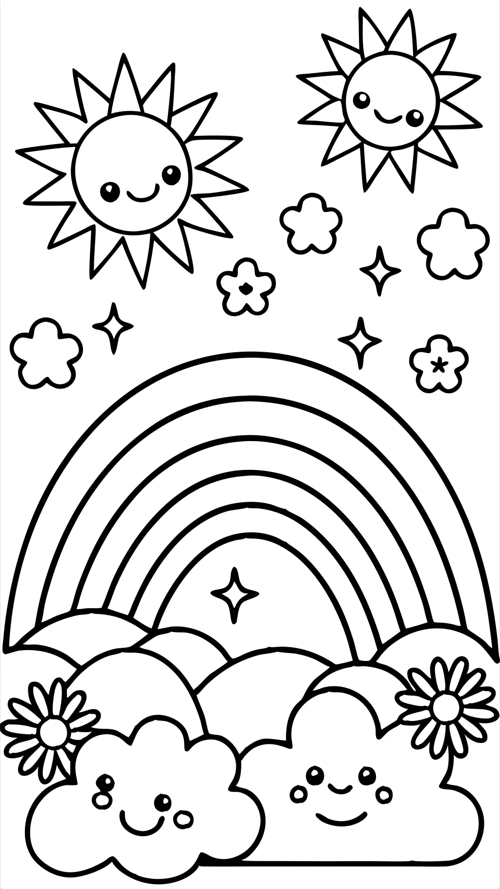 rainbow coloring page pdf